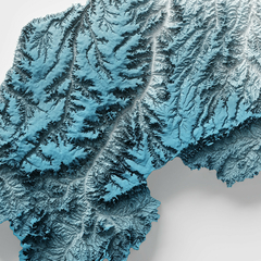 Outra visão detalhada do mapa topográfico do Piauí.