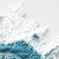 Outra visão detalhada do mapa topográfico de Poços de Caldas.