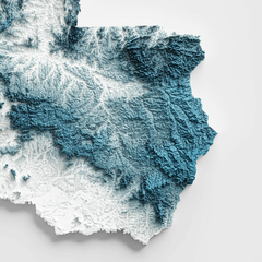 Outra visão detalhada do mapa topográfico de Rondônia