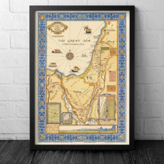 Mapa Ilustrado da Terra Santa do Novo Testamento, em Inglês - 1928