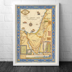 Mapa Ilustrado da Terra Santa do Novo Testamento, em Inglês - 1928 - comprar online