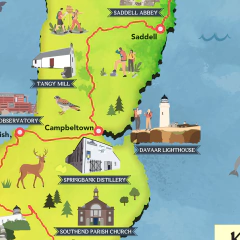 Mapa Ilustrado Trilha Kintyre Way - Escócia na internet