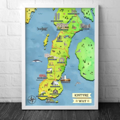 Mapa Ilustrado Trilha Kintyre Way - Escócia - comprar online