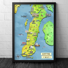 Mapa Ilustrado Trilha Kintyre Way - Escócia