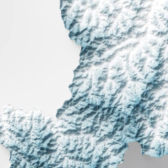 Mapa hipsométrico do município de Atibaia, São Paulo, destacando suas características geográficas.
