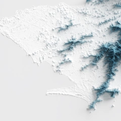 Mapa hipsométrico da cidade do Rio de Janeiro, destacando elevações e características geográficas.