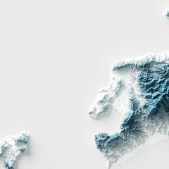 Mapa hipsométrico do Timor Leste, destacando suas características geográficas.