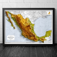 Mapa de Relevo Topográfico Hipsométrico do México, América Central