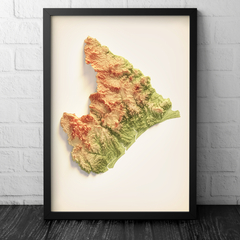 Mapa Topográfico Colorido do Sergipe