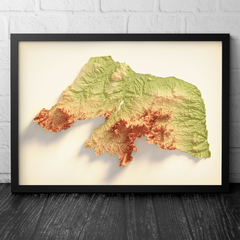 Mapa Topográfico Colorido do Rio Grande do Norte