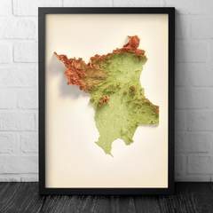 Mapa Topográfico Colorido de Roraima