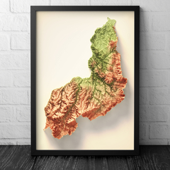 Mapa Topográfico Colorido do Piauí