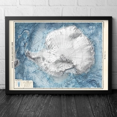 Mapa de Relevo Topográfico da Antártica.