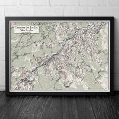 Mapa de contorno topográfico de Campos do Jordão, SP.