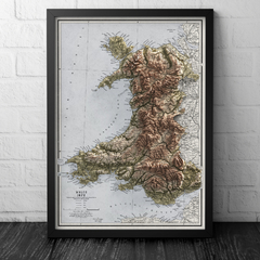 Mapa vintage País de Gales