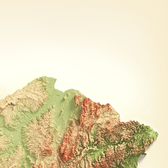 Mapa hipsométrico Colorido Minas Gerais