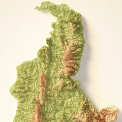 Mapa de Relevo Colorido de Tocantins