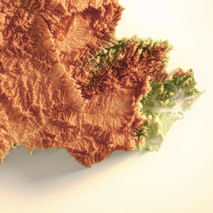 Mapa topográfico Colorido do Paraná