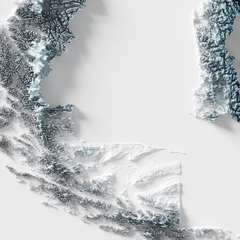 Mapa de Relevo do Chile
