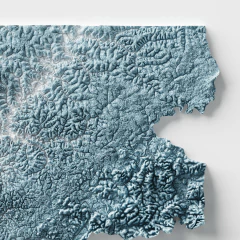 Mapa de Relevo Topográfico da Guiné-Bissau