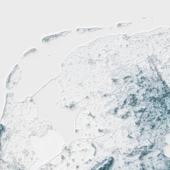 Mapa de Relevo Topográfico dos Paises Baixos, Holanda