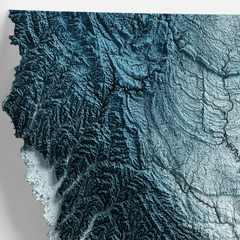 Mapa de Relevo de Iowa, Estados Unidos