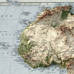 Mapa Histórico de Relevo Vintage da África
