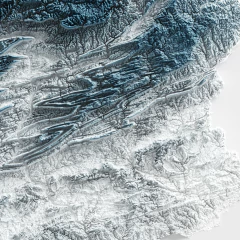 Mapa de Relevo da Pensilvânia, Estados Unidos