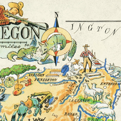Mapa do Oregon, Estados Unidos