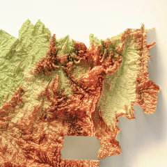 Mapa de relevo Colorido de Goiás 
