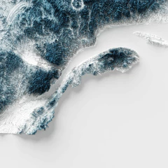 Mapa de quebec com relevo