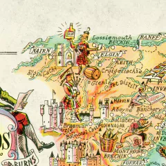 Mapa ilustrado das Terras Baixas, Escócia