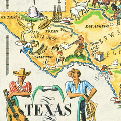 Mapa do Texas, EUA