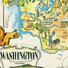 Mapa de Washington, Estados Unidos