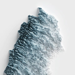 Mapa de Relevo da Suécia