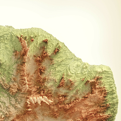 Mapa 3D Colorido do Nordeste