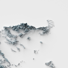 Mapa topográfico da Grécia.