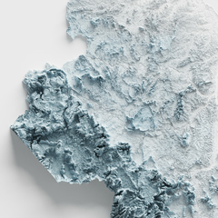 Mapa topográfico da Guiana.