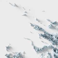 Mapa topográfico Ilhas Malvinas.