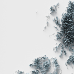 Mapa topográfico das Ilhas Britânicas.