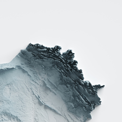 Mapa topográfico do Iraque.