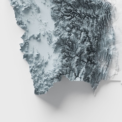 Mapa de relevo topográfico da Bolívia
