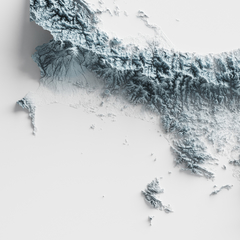 Mapa topográfico do Panamá.