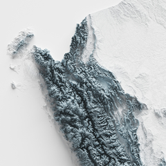 Mapa topográfico do Perú.