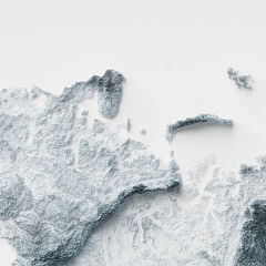 Mapa topográfico da Rússia.
