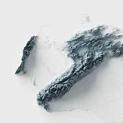 Mapa topográfico da Venezuela.