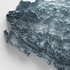 Mapa de relevo topográfico do Tibete.