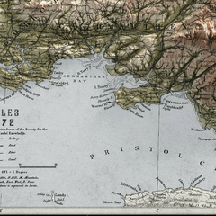 Mapa topográfico vintage País de Gales