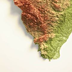 Mapa 3D Colorido do Amapá