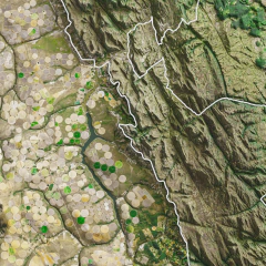 Mapa de relevo com imagem de satélite Parque Chapada da Diamantina porção sul